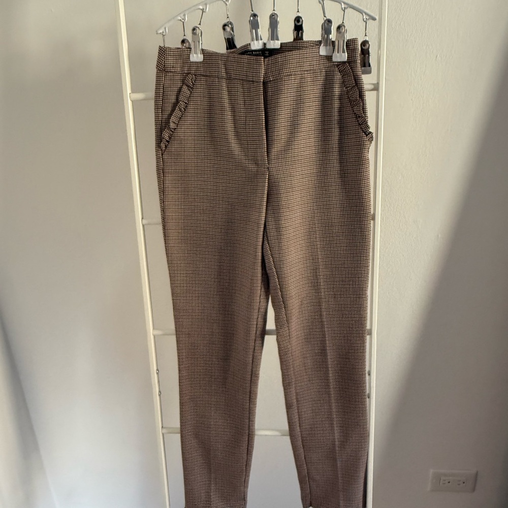 Zara Basic Checkered Pants XS